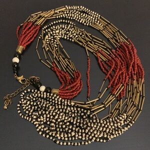 Stunning Seed Bead long necklace with extender bohemian
